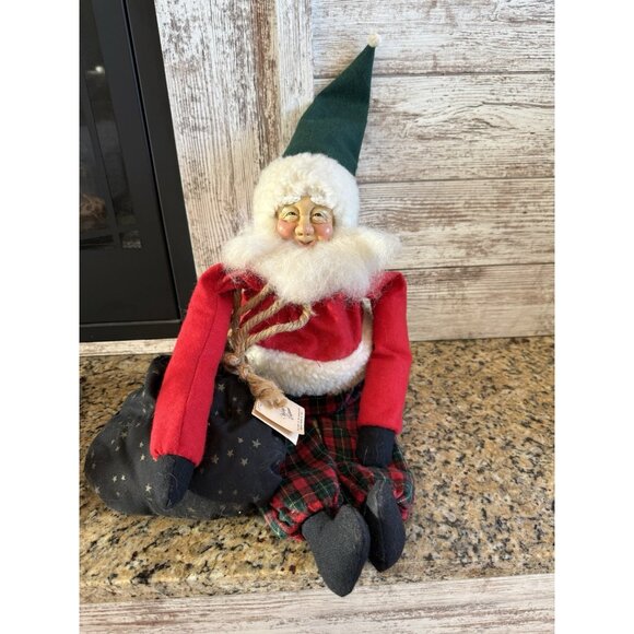 Vintage Wistyria Editions Sitting Santa Claus New England Hand Crafted 1992 - Picture 8 of 10